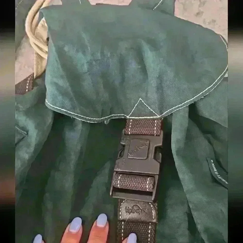 Kipling Vintage Green Nylon Backpack